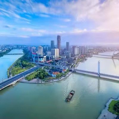 Ningbo city and river