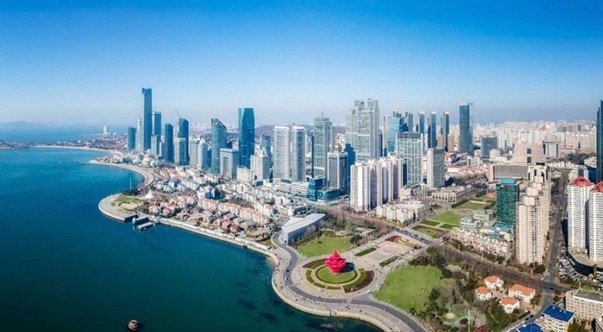 Qingdao coastline and skyline